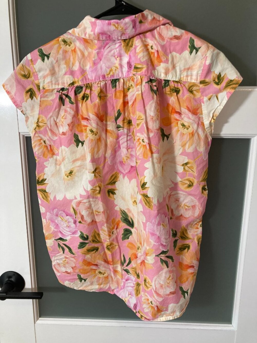 The Cat’s Pajamas Pink Floral S/S top & Pants Pajamas Cotton S-small repair - Picture 3 of 13
